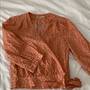 Madewell Coral Wrap Top - XXS